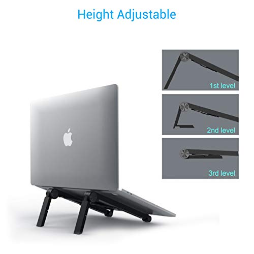 Portronics My Buddy Lite Plus POR-1118 Adjustable Height with Air-Ventilation Ergonomic Design Laptop Stand for Table Bed(Black) - Image 4