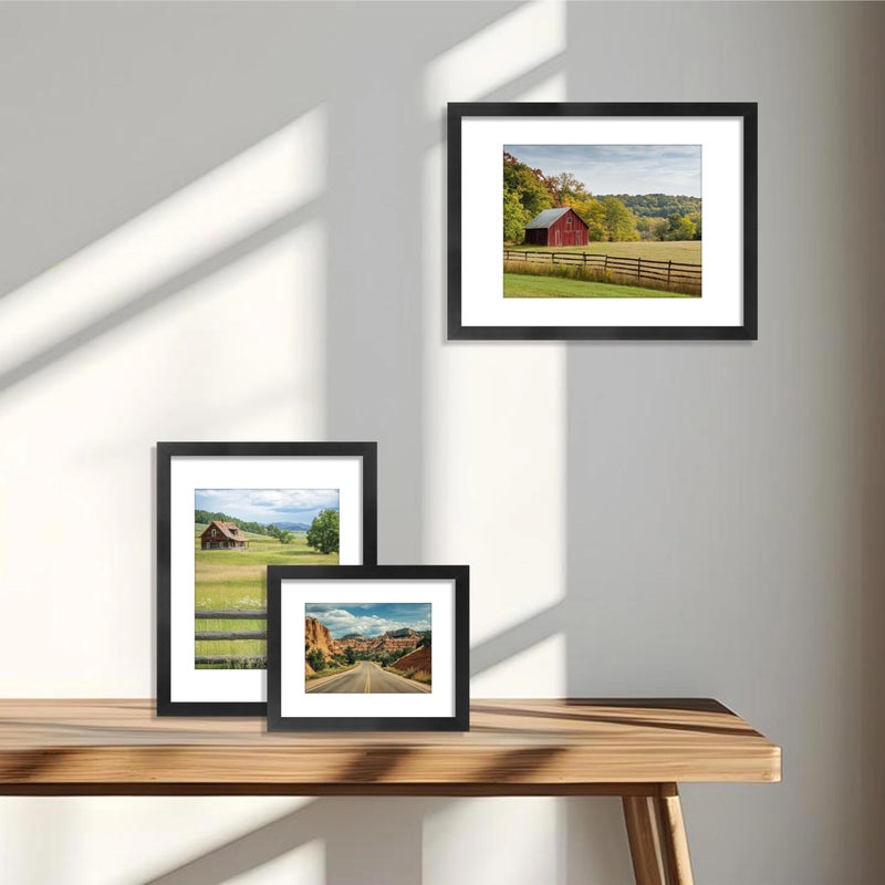VIOLABBEY 11x14 Picture Frame Set of 5, Black Frames for 8x10 Photos with Mat or 11 x 14 without Mat,Gallery Wall Frame - Image 5