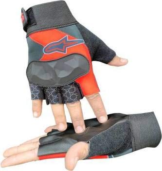 ZaySoo Gloves for Riding, Mountain Bike Half Finger Anti Slip Gloves Gym & Fitness Gloves (Red) - Image 3