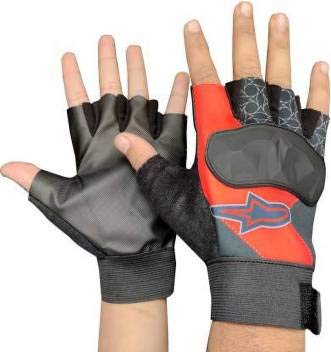 ZaySoo Gloves for Riding, Mountain Bike Half Finger Anti Slip Gloves Gym & Fitness Gloves (Red) - Image 5