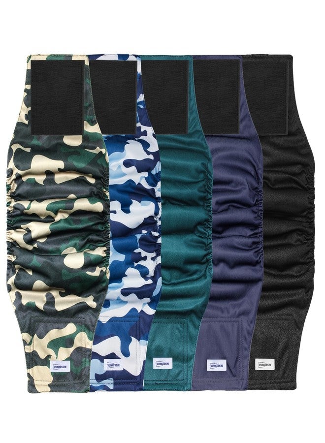 VUNCESSIN Reusable Dog Diapers Male, Premium Washable Belly Bands for Dogs, Pack of 5, High Absorbing Extra Small Dog Wraps for Doggie & Puppy in Incontinence or Excitable Urination and Training(XS) - Image 1