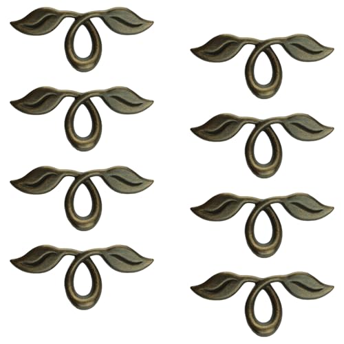 MOROBOR 8 Pack Vintage Style Leafy Drawer Pull Bronze Dresser Handles Leaf Dresser Pulls Knob Hardware for Wardrobe Cupboard Closets Cupboard 50mm Hole Distance - Image 1