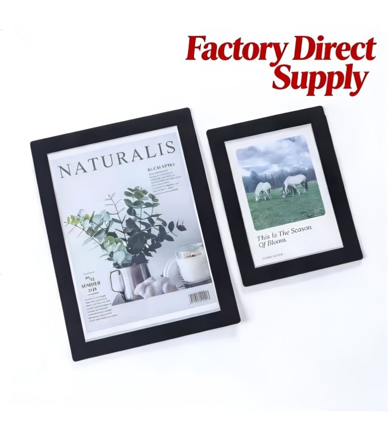 Black A4 Magnetic Sign Holders Waterproof Self Adhesive PVC Wall Mount Transparent Display Frame for Office Home Door Window - Image 3