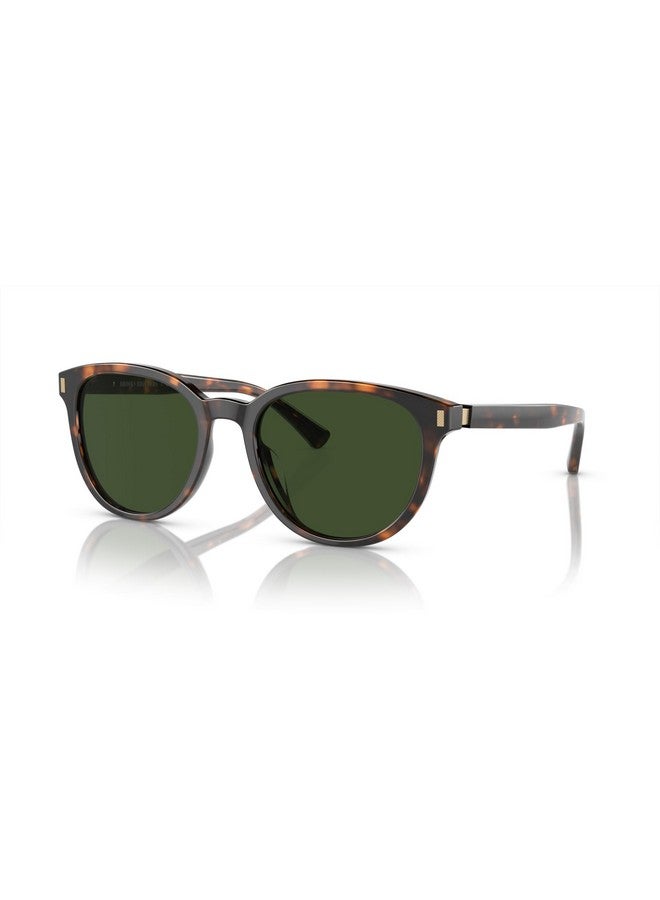 Brooks Brothers Men'S Bb5050U Universal Fit Round Sunglasses Warm Tortoise Biosolid Dark Green 55 Mm - Image 2