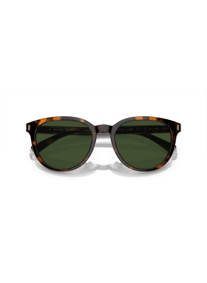Brooks Brothers Men'S Bb5050U Universal Fit Round Sunglasses Warm Tortoise Biosolid Dark Green 55 Mm - Image 5
