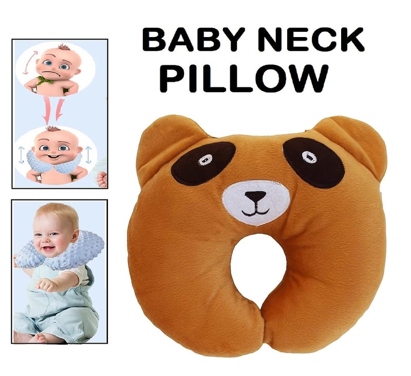 NME COLLECTION Cotton New Born Baby Soft Neck Supporting Pillow for Head Shaping Baby (0-12 Month), Infant Pillow Printed, Baby Sleeping, Gift for Babies Panda Design - Image 3