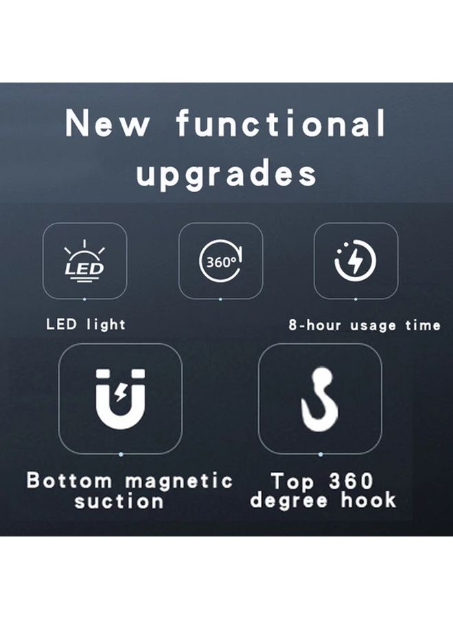ضوء العمل LED المحمول القابل لإعادة الشحن الأسود S505 فائق القوة مع قاعدة مغناطيسية - Image 5