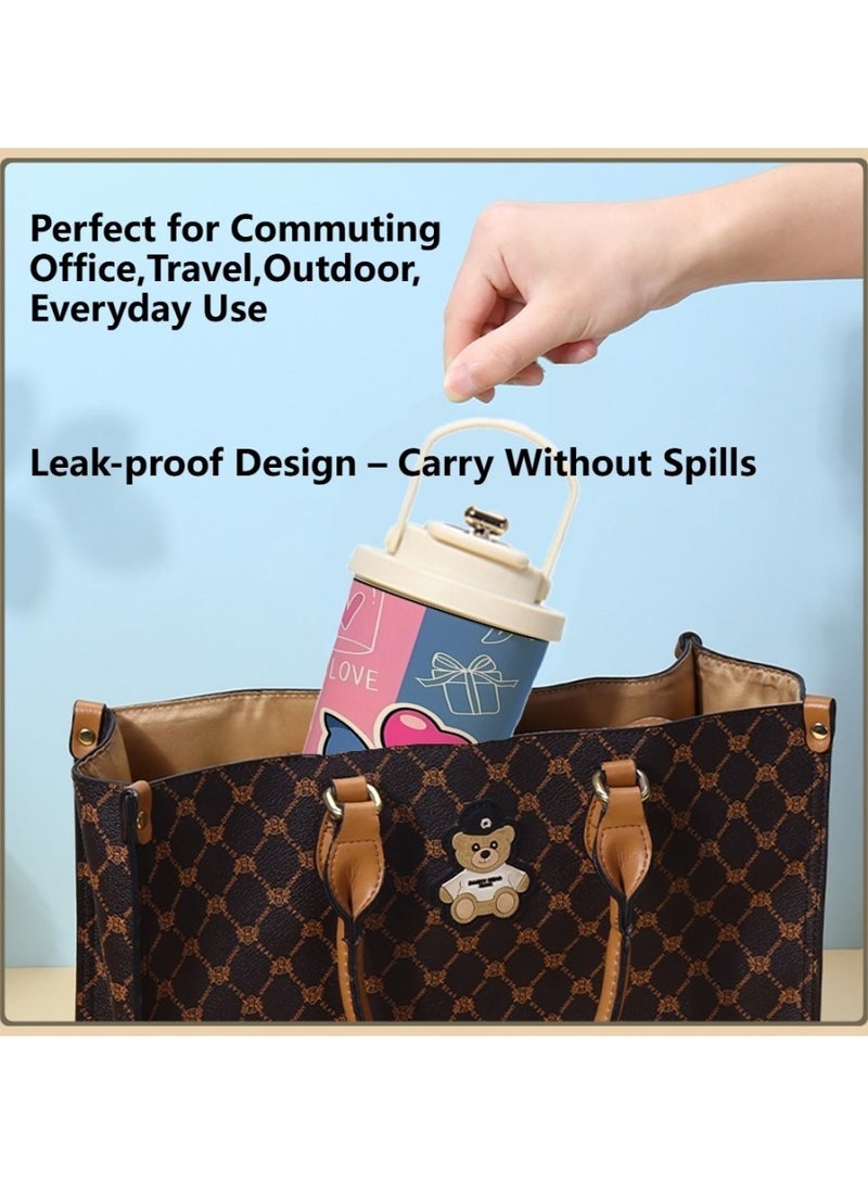 ديزني كوب سفر ديزني ستيتش وآنجل ٥٠٠ مل خفيف الوزن - ستانلس ستيل ٣١٦ مقاوم للانقلاب هدية للمراهقين - Image 2