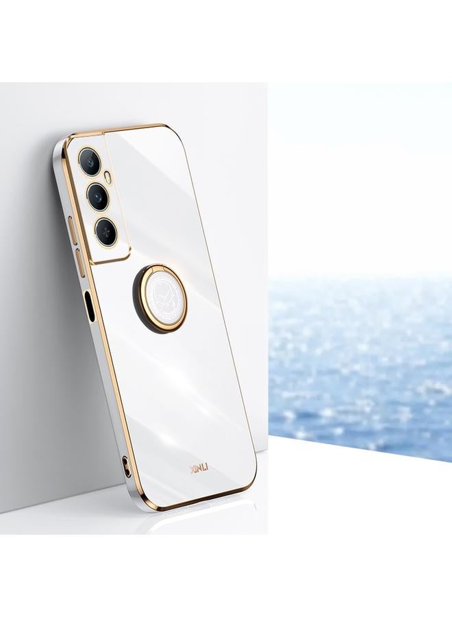 Xinli Case For Realme C65 Straight Edge 6D Electroplate TPU Phone Case with Ring Holder - Image 1