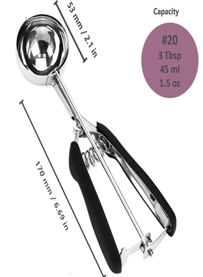OSHLANT Cookie Scoop, 18/8 Stainless Steel Cookie Scooper, Cookie Scoops for Baking, 3Tbsp/45ml/1.5oz Cookie Dough Scoop, Ice Cream Scooper with Trigger Release, Cookie Scooper for Baking (#20/53mm) - Image 5