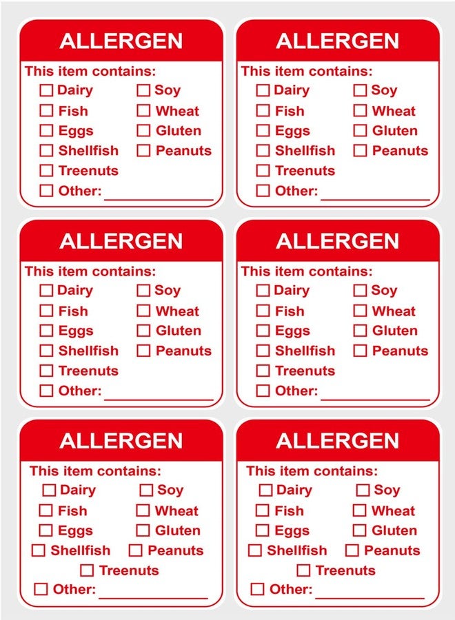 M MeshaKippa Allergen Warning Label Stickers,2 inch 300pcs Red Remove Allergen Warning Waterproof Sticker - Image 4