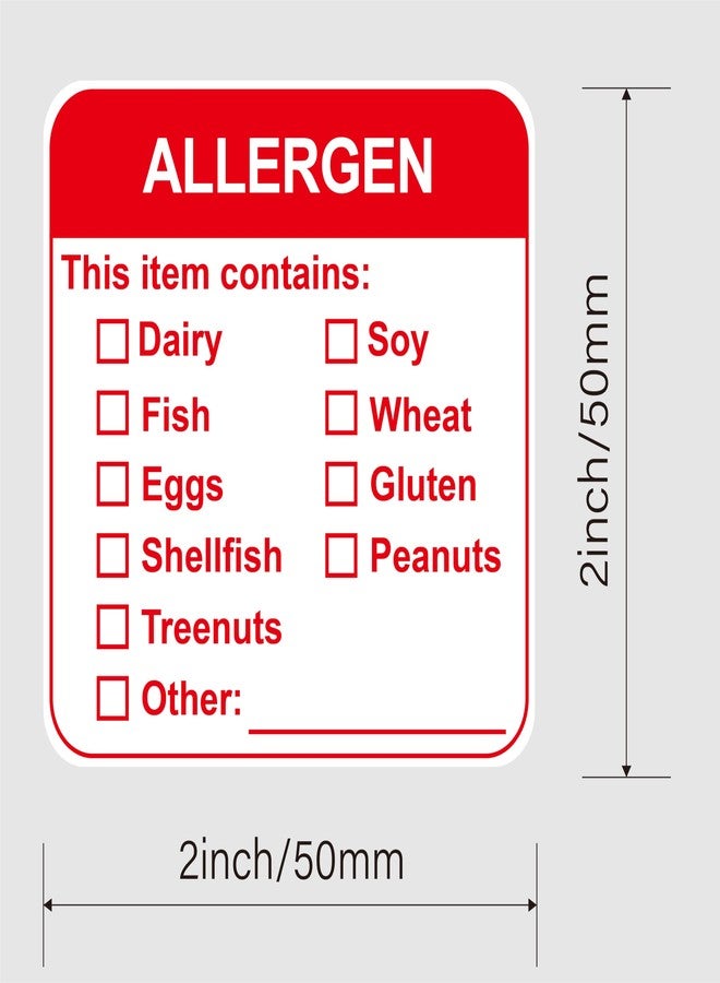 M MeshaKippa Allergen Warning Label Stickers,2 inch 300pcs Red Remove Allergen Warning Waterproof Sticker - Image 2