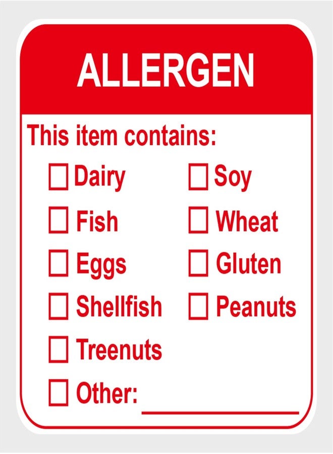 M MeshaKippa Allergen Warning Label Stickers,2 inch 300pcs Red Remove Allergen Warning Waterproof Sticker - Image 1