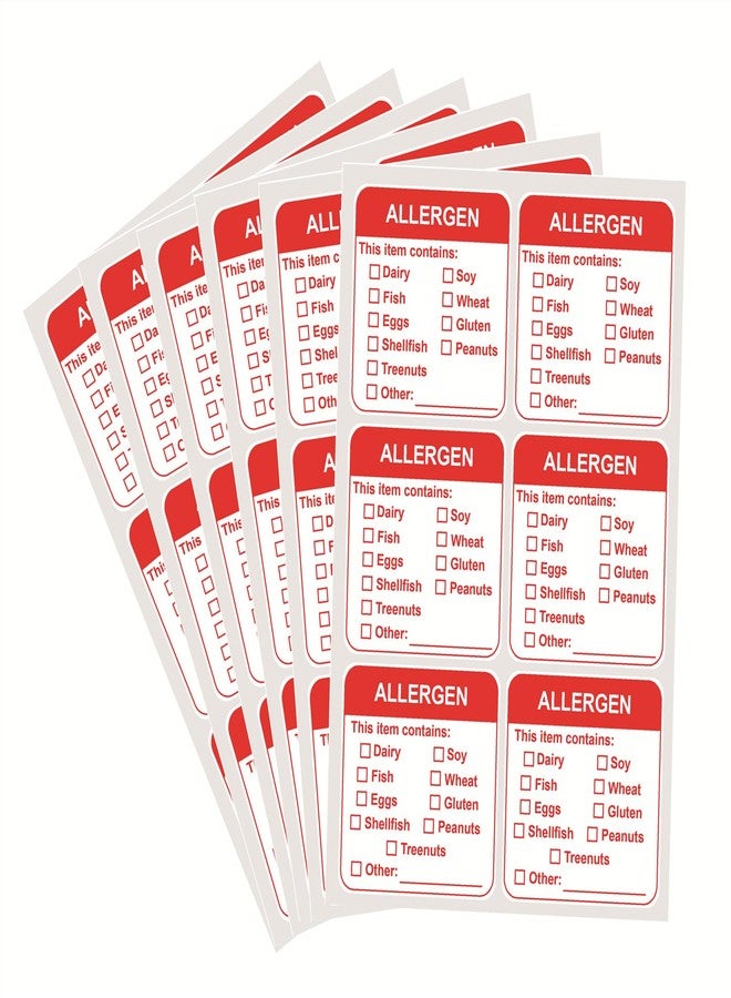M MeshaKippa Allergen Warning Label Stickers,2 inch 300pcs Red Remove Allergen Warning Waterproof Sticker - Image 5