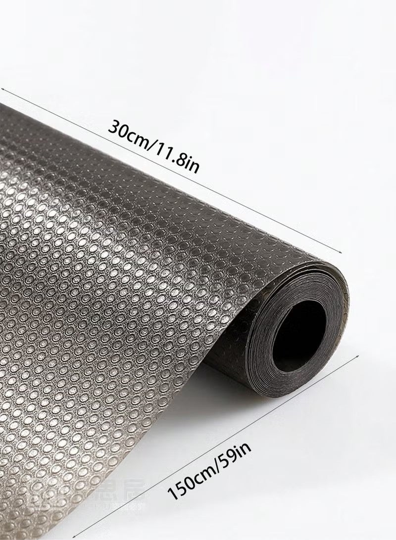 بطانة خزانة مطبخ مانعة للانزلاق - مقاومة للماء والرطوبة والغبار - سجادة للأرفف والأدراج - وسادة مقطوعة لتناسب خزائن المطبخ والثلاجات والحمامات وأدراج الخزانة - مثالية لتنظيم الأسطح وحمايتها والحفاظ على النظافة - متينة وقابلة للغسل وسهلة التنظيف - Image 4