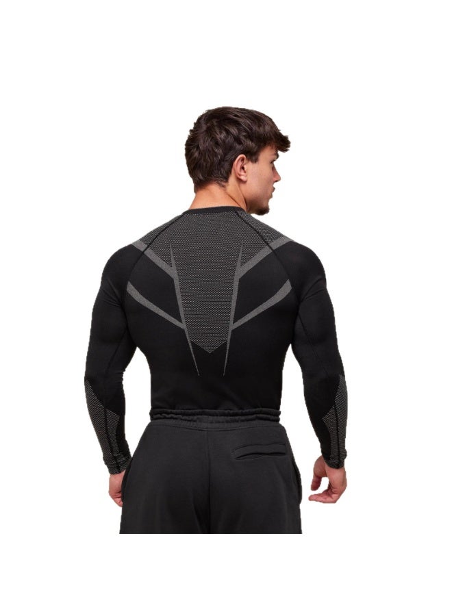 Gymshark FitnessJersey Long Sleeve Top Men's Running Training Cycling Tight Fast Drying Elastic T-shirt - Image 3
