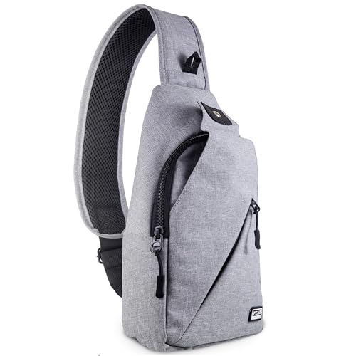 Peak Gear Travel Sling Bag. Compact Crossbody Bag | Lighter and Smaller than a Backpack | Lifetime Lost & Found ID Tag | Gray - Image 1