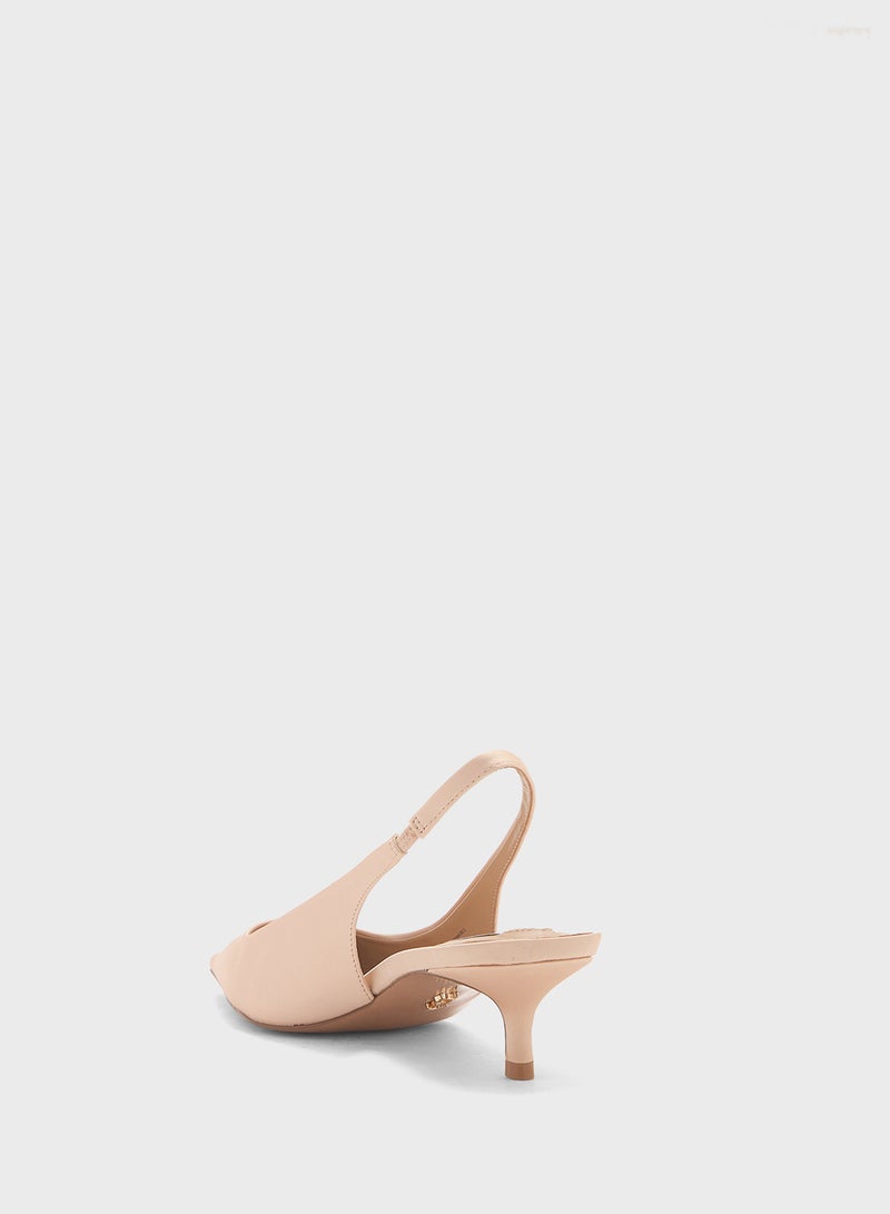 STEVE MADDEN Kari Pointed Toe Sling Back Mid Heel Pumps  - Image 3