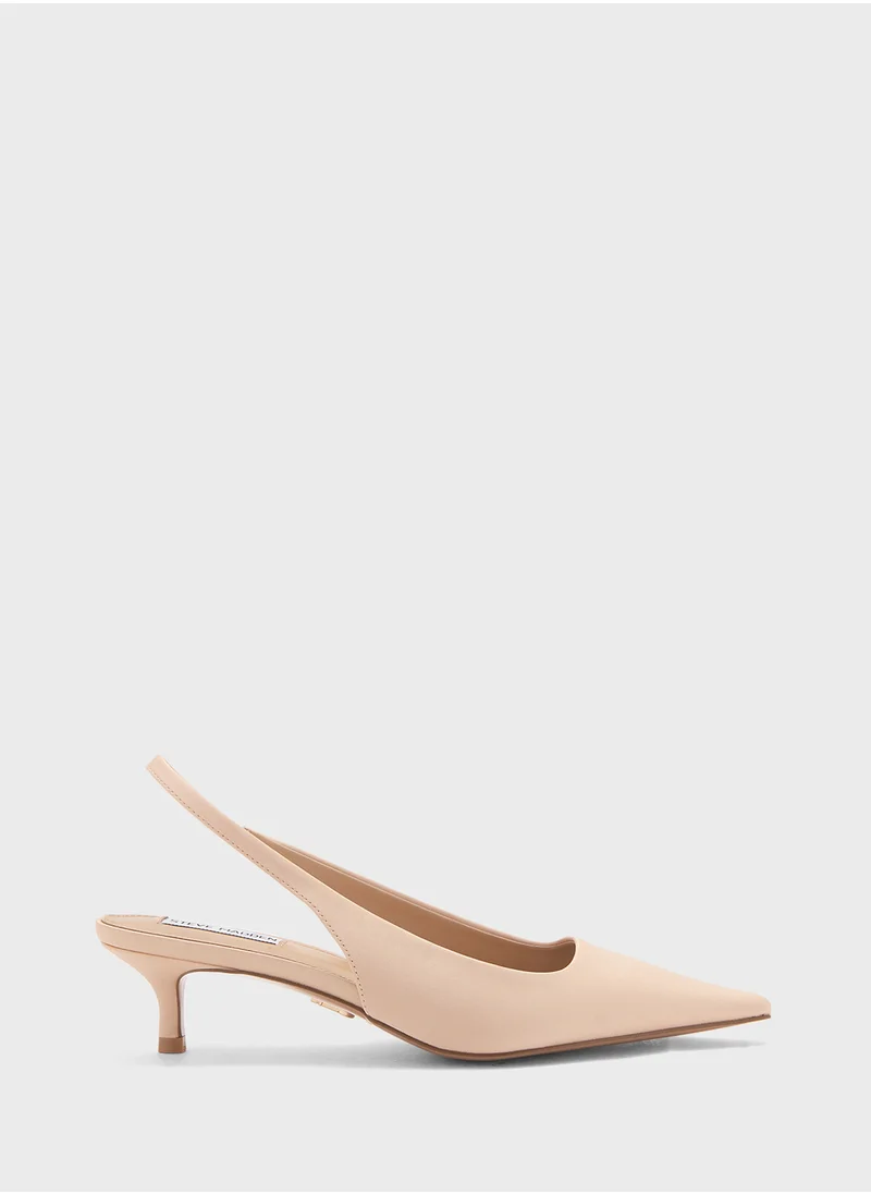 STEVE MADDEN Kari Pointed Toe Sling Back Mid Heel Pumps