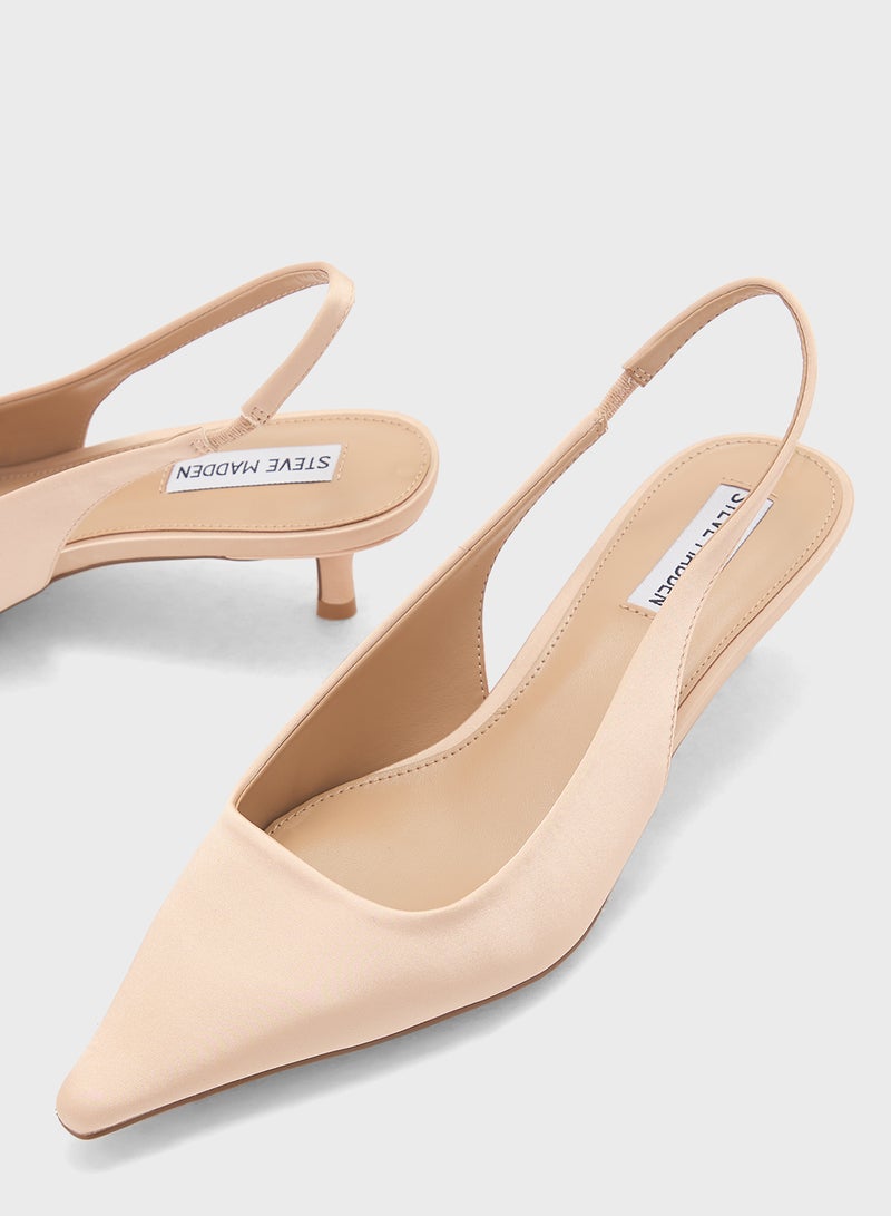 STEVE MADDEN Kari Pointed Toe Sling Back Mid Heel Pumps  - Image 4