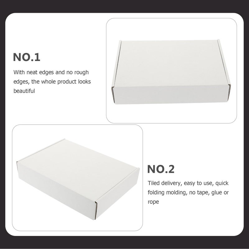 20 Pcs Double Sided White Corrugated Cardboard Boxes For Small Item Packaging Storage - Image 5