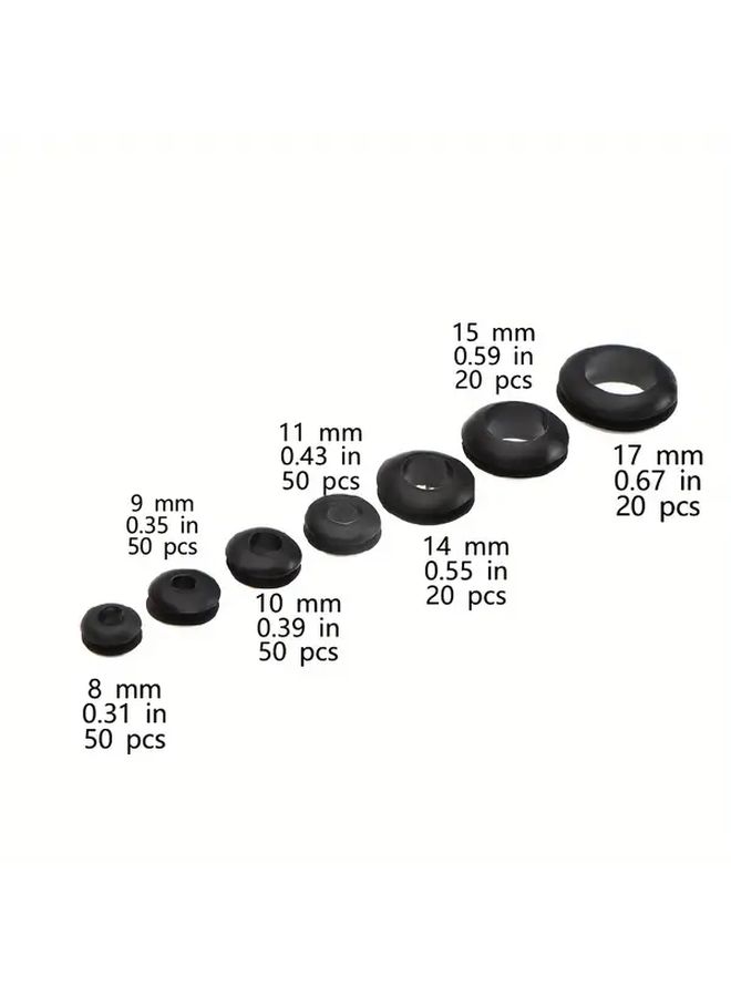 260Pcs Rubber Grommet Set Blank Cable Seals For Wire Protection Hardware Tools - Image 3