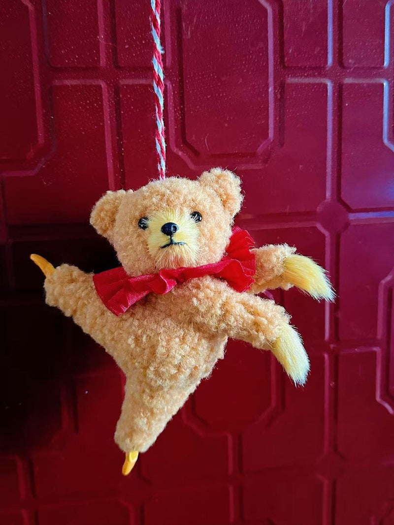 Boston Ballet Bear Charm, Cute Dancing Bear Gift Dancing yellow bear with holding hands 