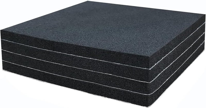 TYESMER 8 Pieces Black Neoprene Foam Anti Vibration Pads, Rubber Padding with Adhesive Backing, Rubber Insulation Anti-Vibration Pads (6 in X6 in X 1/4 in, 4) - Image 1