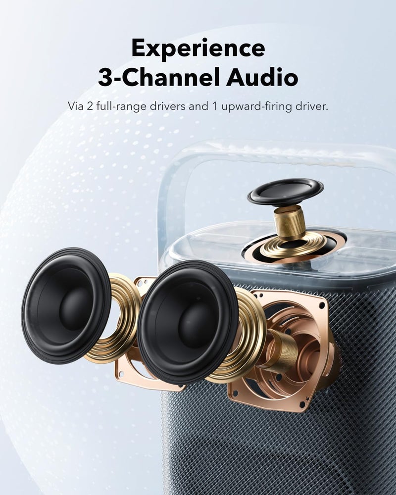 Soundcore سماعة بلوتوث ساوندكور موشن X500 مع صوت مكاني، صوت عالي الدقة، صوت ثلاثي القنوات، سائق موجه لأعلى، ضوء محيطي - Image 4