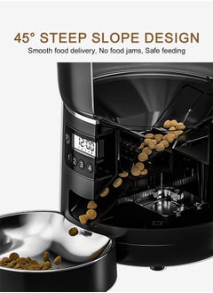 Hihonor Cat Feeder Automatic for Cats & Dogs,Customized Feeding Schedule for Cats & Dogs,Cat Feeder with 1-4 Meals,4L,Black  - Image 2