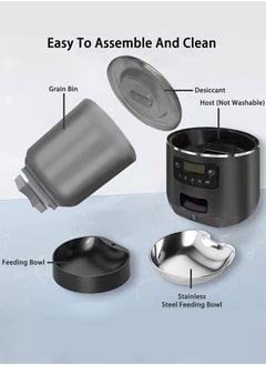 Hihonor Cat Feeder Automatic for Cats & Dogs,Customized Feeding Schedule for Cats & Dogs,Cat Feeder with 1-4 Meals,4L,Black  - Image 5