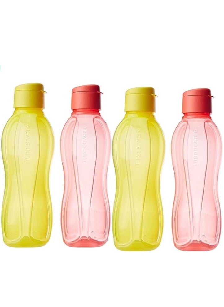 Tupperware Home And Sport Accessories  Tupperware Plastic Water  Bottle And Shaker Mutlicolour flip top 500 ml 4 piece set  - Image 1