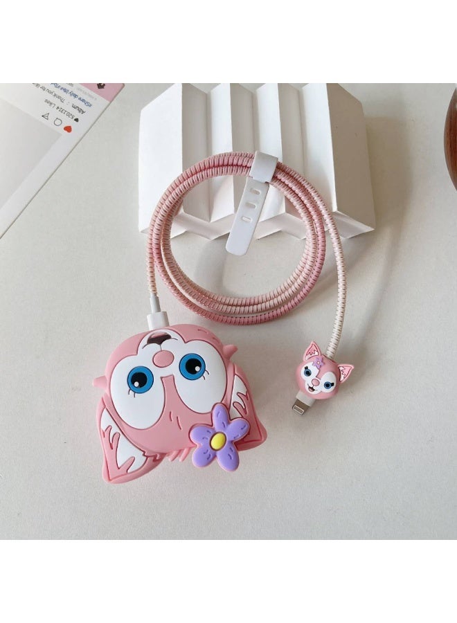 3D cute cartoon ultra-thin protective case compatible with iPhone charger protective case 18/20W fast charging cable protective case data cable protective case - Image 1