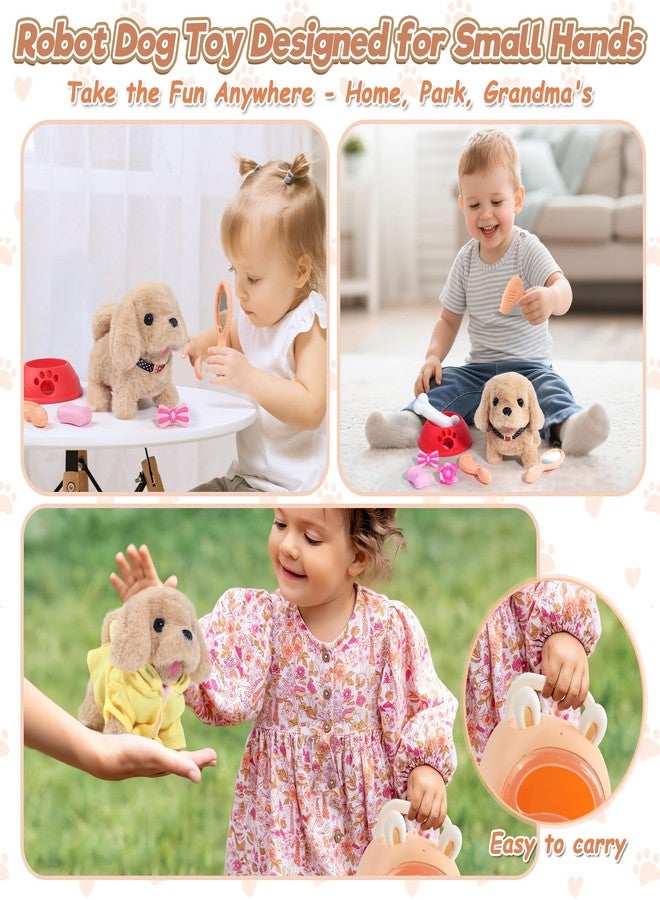 Robot Dog Toy for Girls Kids, 11 Pcs Interactive Mini Realistic Robot Puppy Toys for 3 4 5 6 Year Old Girls Boys, Interactive Pet Care Pretend Play Set, Walking Dog Toy Birthday Gifts for Girls 3-8 - Image 5