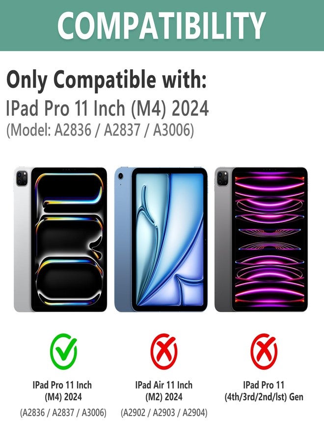 تاييانج جراب لوحة مفاتيح TaIYanG لجهاز iPad Pro مقاس 11 بوصة (M4) موديل 2024 (A2836/A2837/A3006)، جراب لوحة مفاتيح بلوتوث مغناطيسي قابل للفصل مع حامل قلم - غطاء قابل للطي لجهاز iPad Pro مقاس 11 بوصة (أخضر داكن) - Image 2