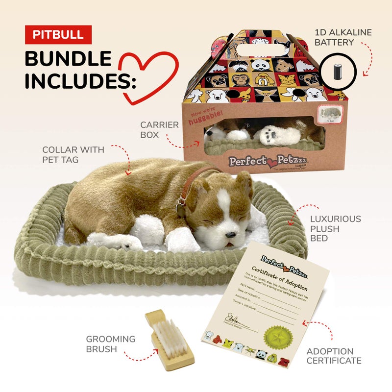 Perfect Petzzz Original Petzzz Pit Bull Realistic, Lifelike Stuffed Interactive Pet Toy, Companion Pet Dog with 100% Handcrafted Synthetic Fur - Image 2