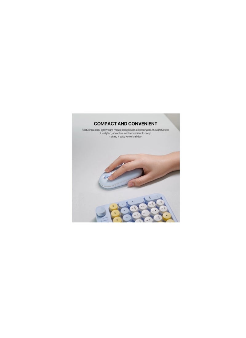 Fantech WK899 Go Mochi Wireless 2 in 1 wireless and Bluetooth Mouse and Keyboard Combo with phone Holder in The Keyboard for Best Usage Compatible with windows 7,10,11 and mac os 10 or later and android - Blue