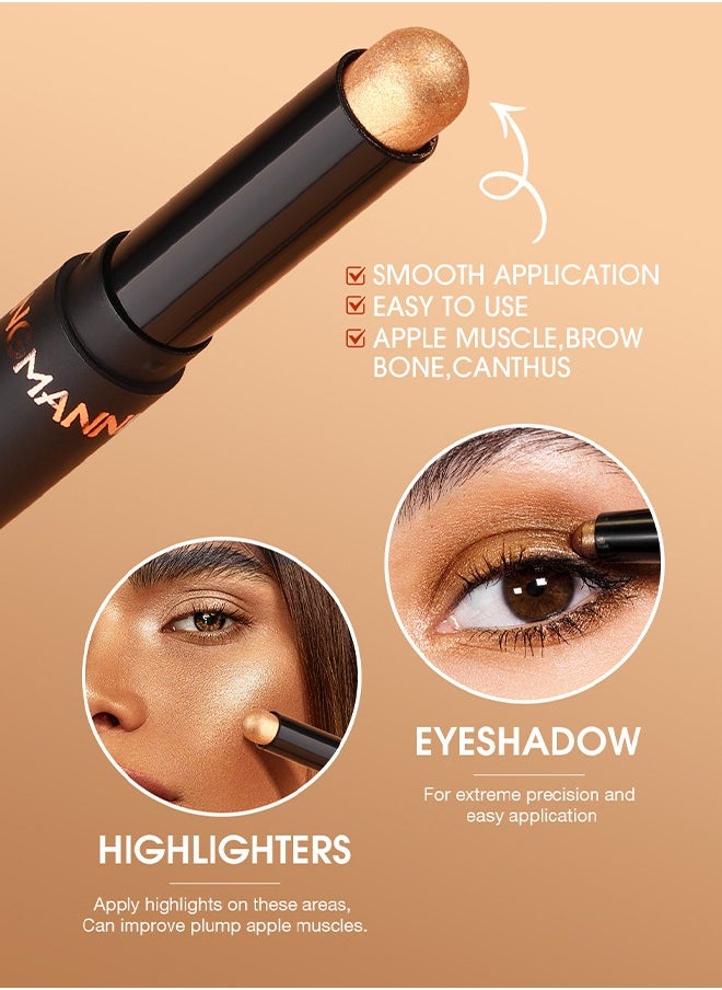 LANGMANNI - Eyeshadow Stick Set, 8 Colors Matte Professional Bright-Colored Contouring And Highlight Eyeshadow Stick, Cream Eyeshadow Waterproof Long Lasting High Pigmented Eye Shadow - Image 1