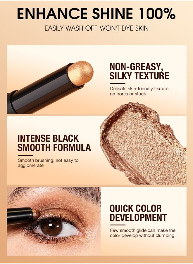 LANGMANNI - Eyeshadow Stick Set, 8 Colors Matte Professional Bright-Colored Contouring And Highlight Eyeshadow Stick, Cream Eyeshadow Waterproof Long Lasting High Pigmented Eye Shadow - Image 1