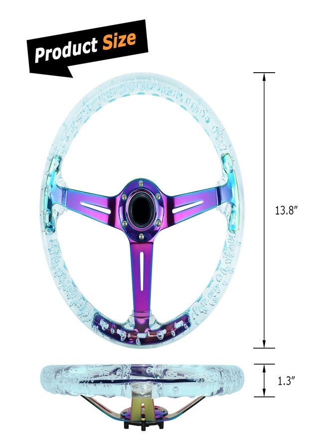 VOONKE Universal Racing/Golf Steering Wheel, Acrylic Round Steering Wheel (transparently) - Image 2