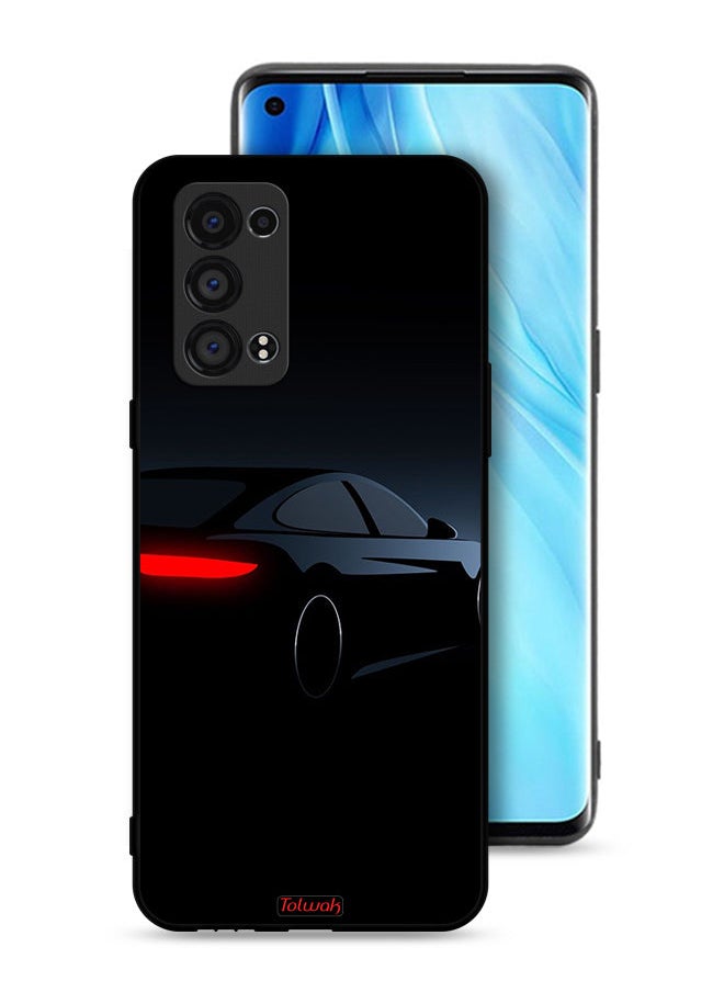 Tolwak Oppo Reno6 Pro 5G (Snapdragon) Protective Case Cover Dark Car  - Image 1