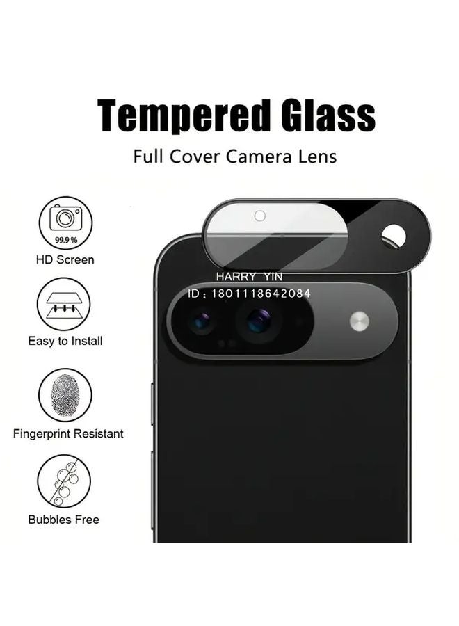 2PCS Black Lens Film For Google Pixel 9 Tempered Glass Rear Camera Protective Film - Image 3