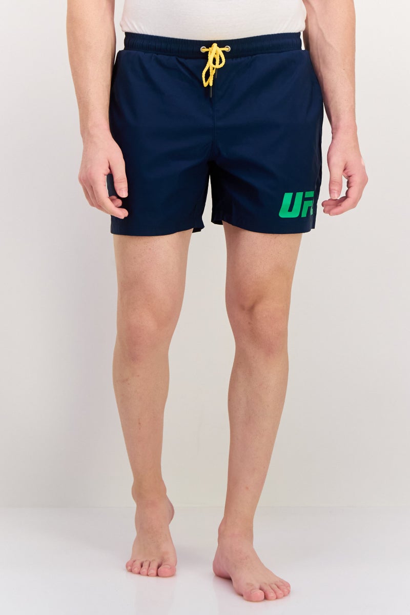 Ufc Men Brand Logo Board Shorts, Navy - Image 1