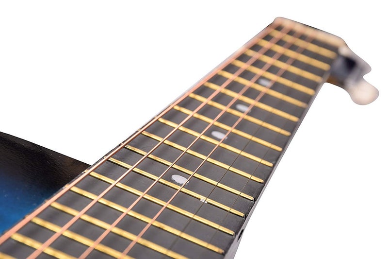 Juarez Engineered Wood Acoustic Guitar, 38 Inch Cutaway, JRZ38C/TBLSNA TRANSPARENT BLUE SUNBURST - Image 4