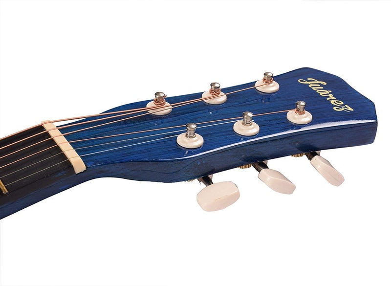 Juarez Engineered Wood Acoustic Guitar, 38 Inch Cutaway, JRZ38C/TBLSNA TRANSPARENT BLUE SUNBURST - Image 5