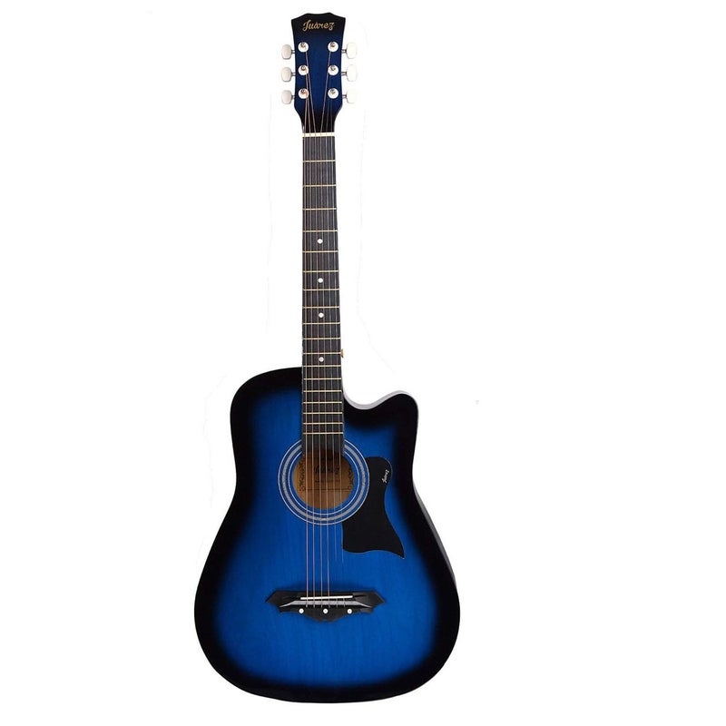 Juarez Engineered Wood Acoustic Guitar, 38 Inch Cutaway, JRZ38C/TBLSNA TRANSPARENT BLUE SUNBURST - Image 1