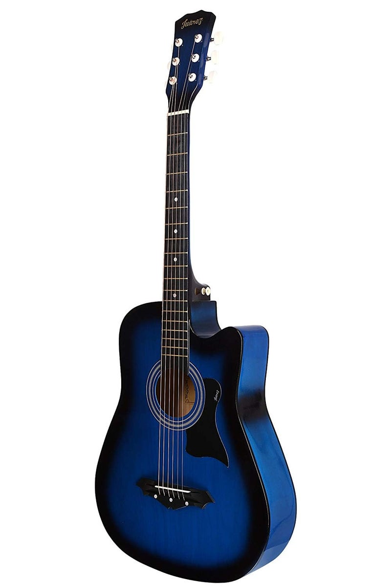 Juarez Engineered Wood Acoustic Guitar, 38 Inch Cutaway, JRZ38C/TBLSNA TRANSPARENT BLUE SUNBURST - Image 2