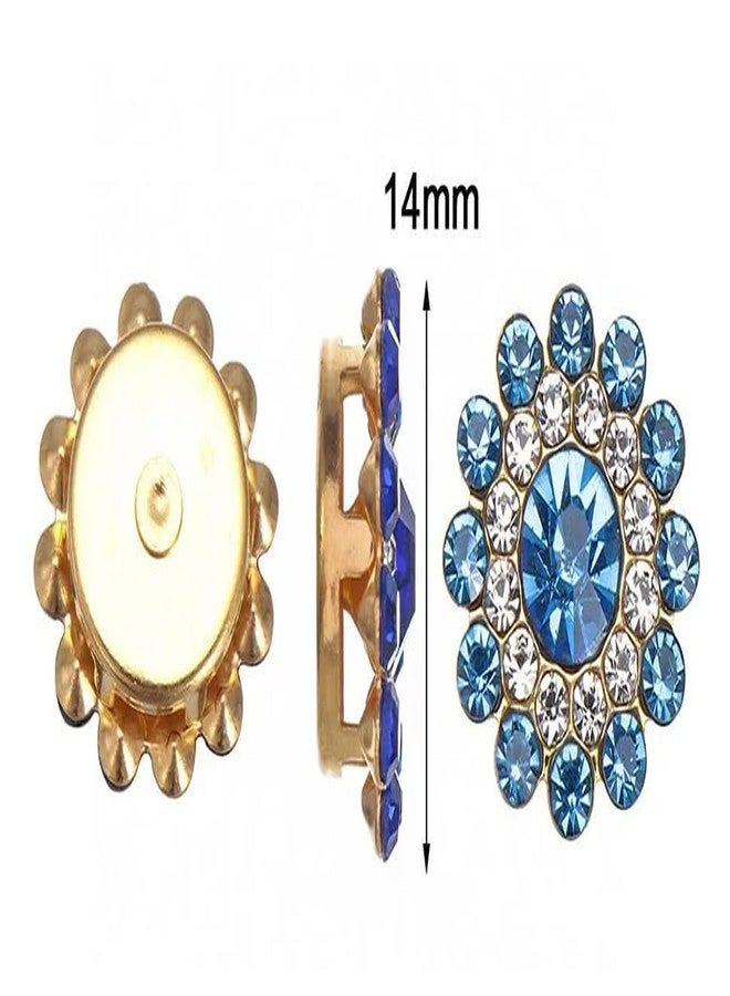 UYTRDVG 100pcs Flower Shaped Rhinestones, Sew On Rhinestones, Embellishments for Crafts, Crystal Gems with Golden Claw for Costume, Clothes, Garments, Dress, Earring, Belt and Shoes(Champagne,14mm) - Image 2