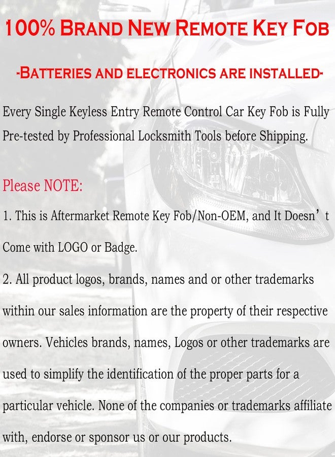 SUPALAND Remote Key Fob Replacement Fits for Chevy Silverado 1500 2500 Tahoe Suburban Avalanche Equinox GMC Sierra Acadia Yukon XL 2007 2008 2009 2010 2011-2013 Express Traverse Keyless Entry Control - Image 5
