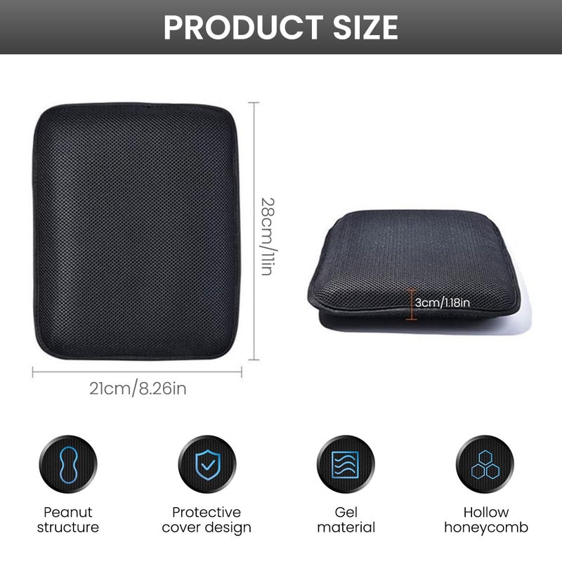 STHIRA 3D Breathable Motorcycle Gel Cushion With Vibration Absorption Seat Shockproof Bike Seat Cushion For Long Ride Comfortable Cycle Seat Cover Universal Anti-Slip Gel Seat For Bikes,Scooters,Black - Image 2